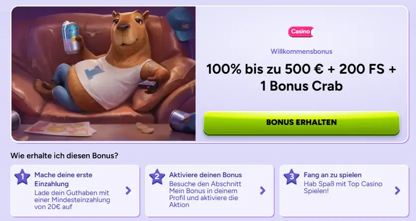 Willkommensbonus im Spinbara Online Casino
