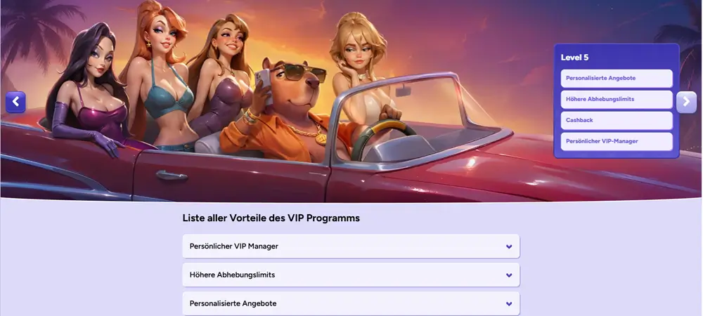 Level 5 vom Spinbara VIP-Programm