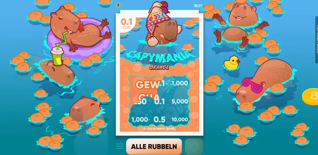 Rubbellos Capymania Orange von BGaming