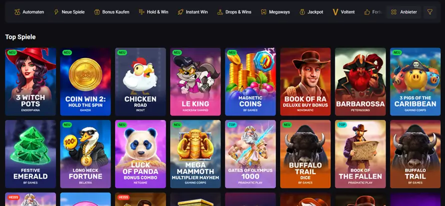 Slotauswahl bei Fortuneplay