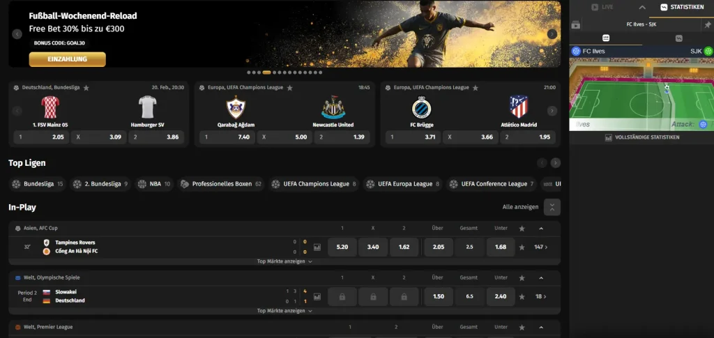 Einblick in den Fortuneplay Sportwettenbereich