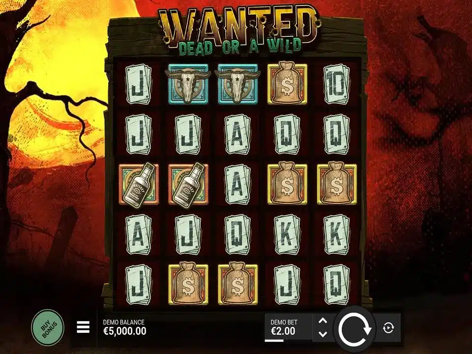 Wanted Dead or a Wild Slot von Hacksaw Gaming – 5x5-Walzen im Demo-Modus mit Buy-Bonus-Button