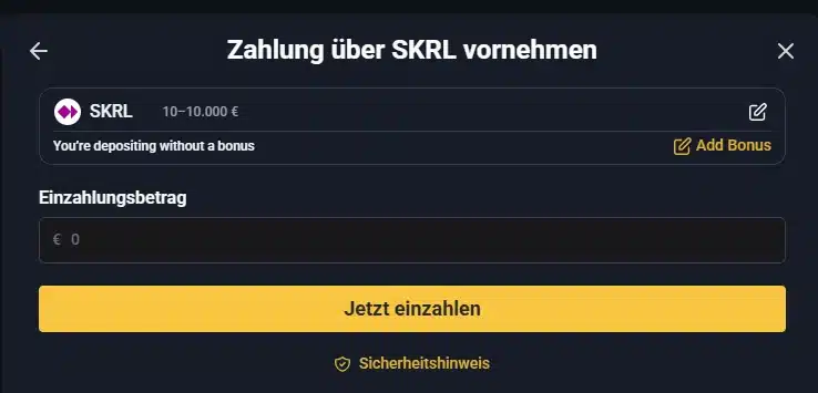 Einzahlungen mit Skrill bei Sultanbet
