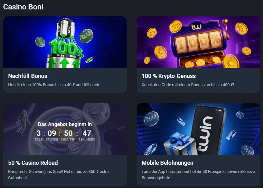 Casino Bonusaktionen bei Twin