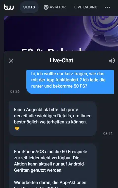 Der Twin Casino Live Chat im Test