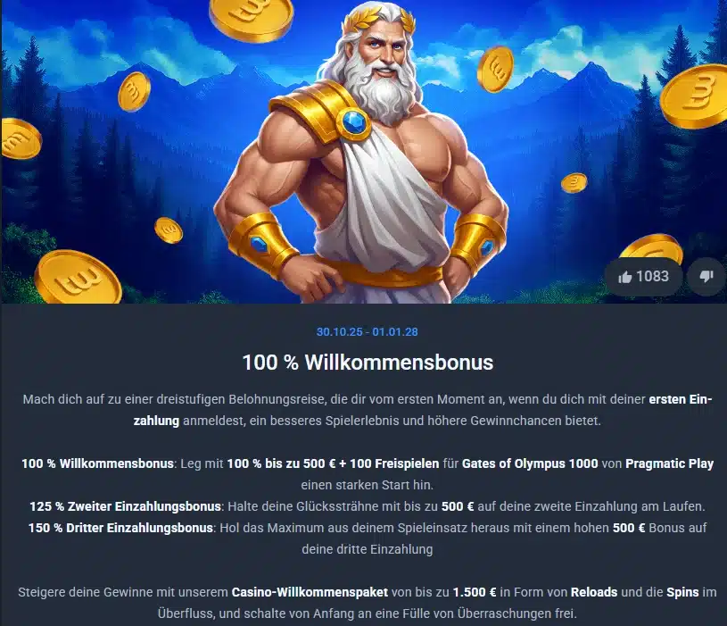Willkommensbonus im Twin Online Casino