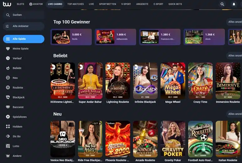 Einblick ins Twin Live Casino